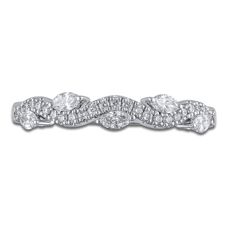Main Image 2 of Round & Marquise-Cut Diamond Ring 1/3 ct tw 14K White Gold