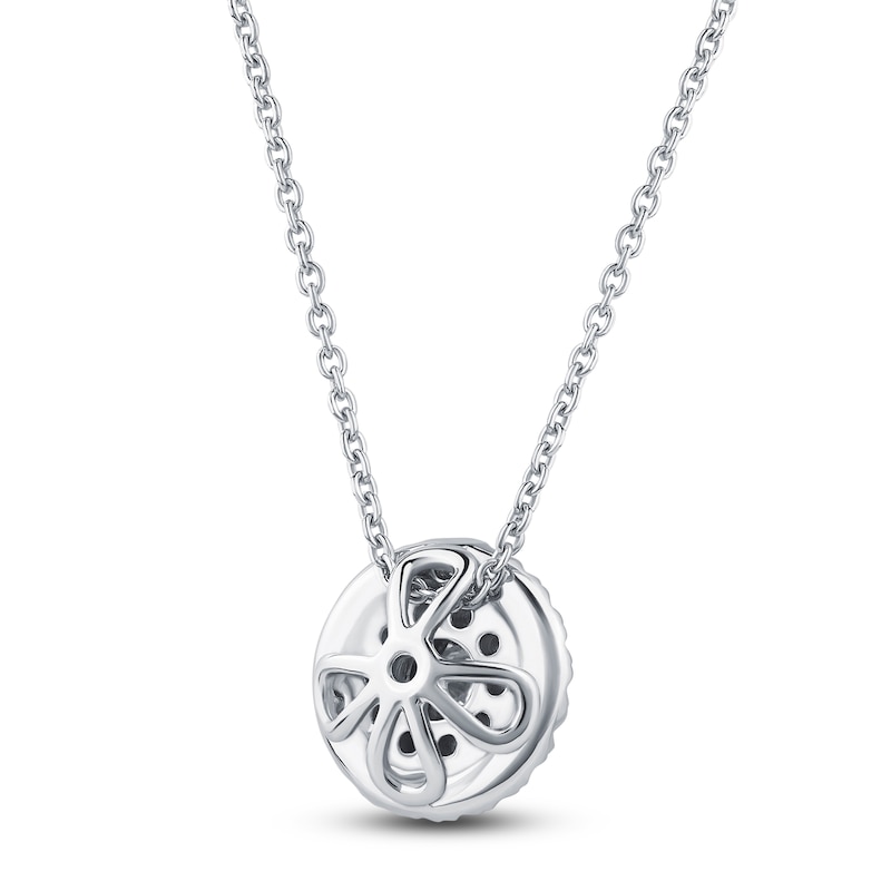 Main Image 2 of Diamond Halo Pendant Necklace 1/4 ct tw 10K White Gold