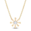 Thumbnail Image 1 of Diamond Flower Necklace 14K Yellow Gold 13"