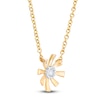 Thumbnail Image 2 of Diamond Flower Necklace 14K Yellow Gold 13"