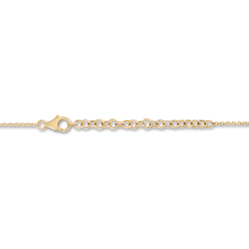 Main Image 3 of Diamond Flower Necklace 14K Yellow Gold 13"
