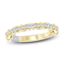 Pnina Tornai Baguette & Round Lab-Grown Diamond Anniversary Ring 1/2 ct tw 14K Yellow Gold