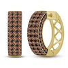 Thumbnail Image 1 of Men's Brown Diamond Hoop Earrings 1-1/2 ct tw 10K Yellow Gold