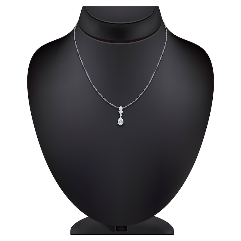 Main Image 4 of Pnina Tornai Pear-Shaped, Round & Marquise-Cut Lab-Grown Diamond Necklace 4 ct tw 14K White Gold 18"