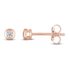 Thumbnail Image 1 of Certified Round-Cut Diamond Bezel-Set Solitaire Stud Earrings 1/10 ct tw 14K Rose Gold (I1/I)