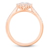 Thumbnail Image 2 of Baguette & Round-Cut Multi-Diamond Starburst Halo Promise Ring 1/3 ct tw 10K Rose Gold