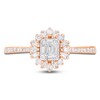 Thumbnail Image 3 of Baguette & Round-Cut Multi-Diamond Starburst Halo Promise Ring 1/3 ct tw 10K Rose Gold