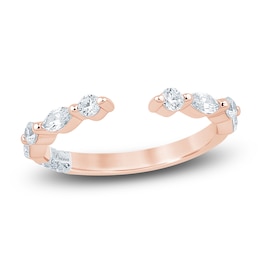Pnina Tornai Marquise & Round-Cut Diamond Cuff Ring 1/2 ct tw 14K Rose Gold