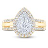 Thumbnail Image 3 of Brilliant Moments Multi-Diamond Pear Halo Engagement Ring 1 ct tw 14K Yellow Gold