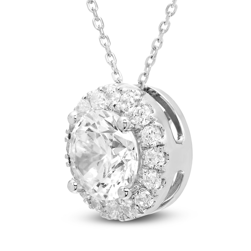 Main Image 2 of Brilliant Moments Diamond Halo Necklace 2-1/2 ct tw 14K White Gold 18"