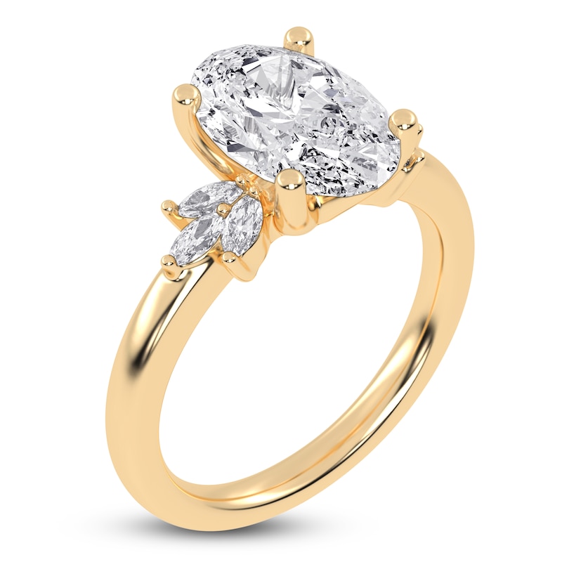 Main Image 2 of Oval-Cut Created By Jared Studio Lab-Grown Diamond Engagement Ring 3-1/6 ct tw 14K Yellow Gold
