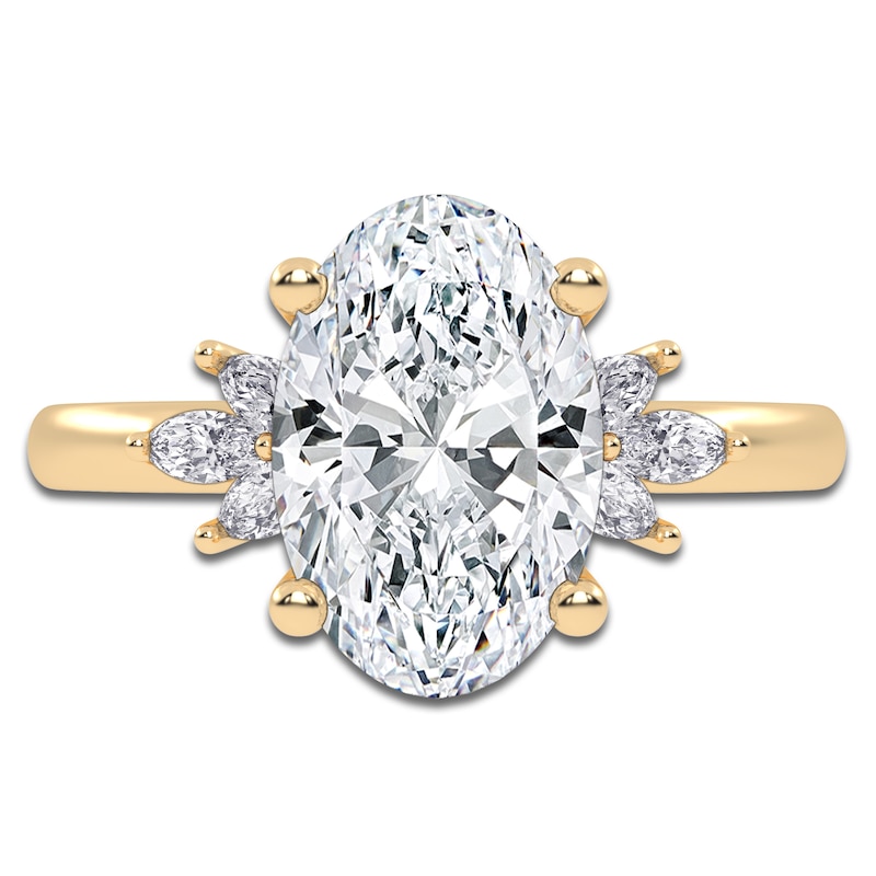 Main Image 3 of Oval-Cut Created By Jared Studio Lab-Grown Diamond Engagement Ring 3-1/6 ct tw 14K Yellow Gold