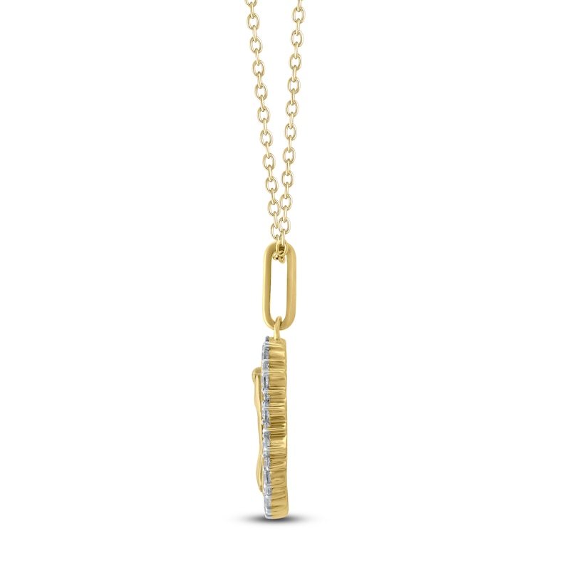 Main Image 3 of Diamond Zodiac Virgo Medallion Necklace 1/3 ct tw 10K Yellow Gold 18"