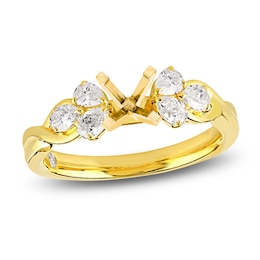 Storied Diamond Desert Sands of Eternity Pear-Shaped Trios Engagement Ring Setting 5/8 ct tw 18K Yellow Gold