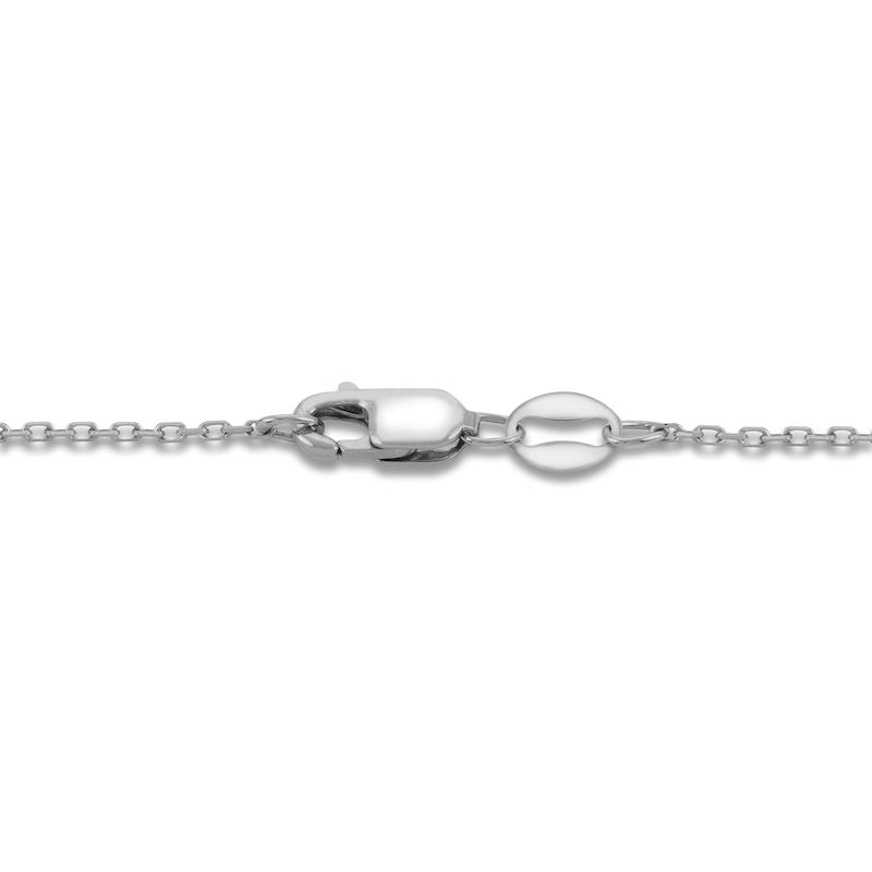 Main Image 2 of Cultured Pearl Seed & White Lab-Created Sapphire Scatter Bar Sterling Silver 18"