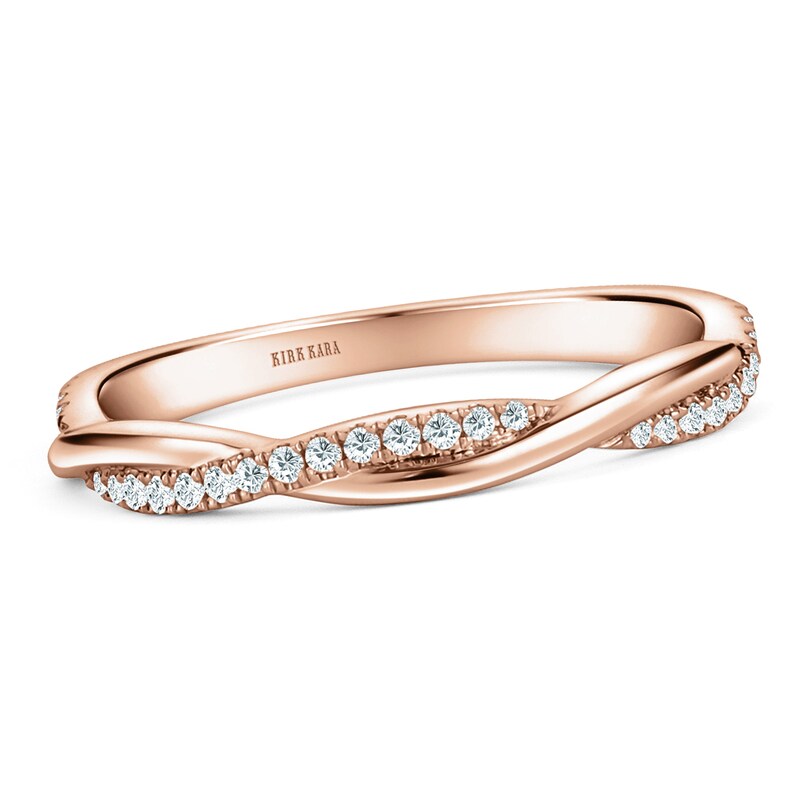 Main Image 1 of Kirk Kara Diamond Twist Wedding Band 1/6 ct tw 18K Rose Gold