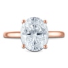 Thumbnail Image 3 of Oval-Cut Lab-Grown Diamond Solitaire Plus Engagement Ring 2-5/8 ct tw 18K Rose Gold (VS2/F)