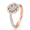 Thumbnail Image 4 of J'Lure Octagon Step-Cut Lab-Grown Diamond Halo Bypass Engagement Ring 1-5/8 ct tw 18K Rose Gold