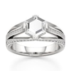 Thumbnail Image 1 of J'Lure Lab-Grown Diamond Hexagon Portrait-Cut Engagement Ring 1-3/8 ct tw 18K White Gold