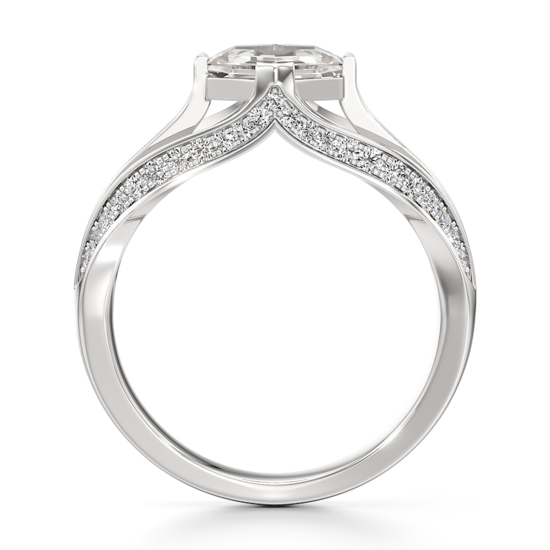 Main Image 2 of J'Lure Lab-Grown Diamond Hexagon Portrait-Cut Engagement Ring 1-3/8 ct tw 18K White Gold