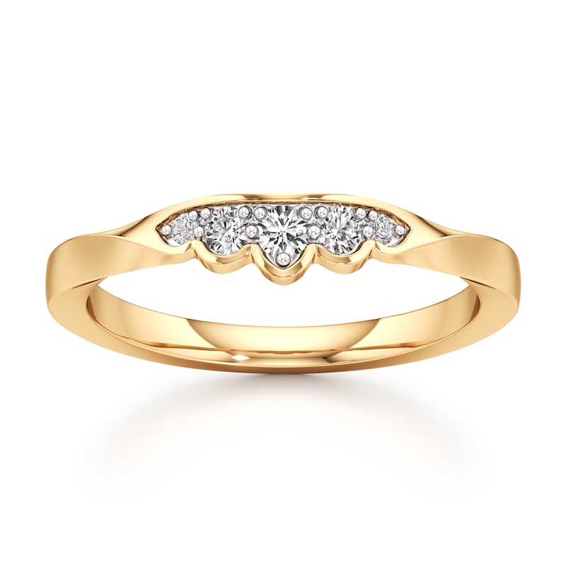 Main Image 1 of J'Lure Lab-Grown Diamond Scalloped Wedding Band 1/8 ct tw 18K Yellow Gold