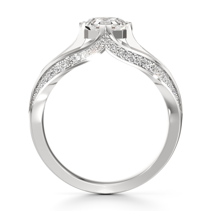 Main Image 2 of J'Lure Lab-Grown Diamond Octagon Step-Cut Engagement Ring 1-3/8 ct tw 18K White Gold