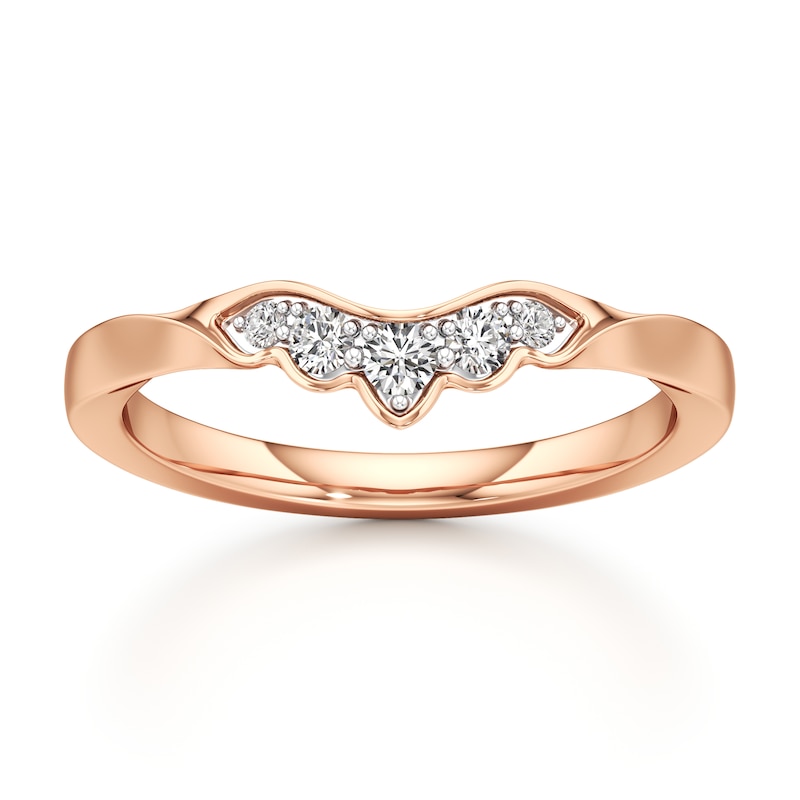 Main Image 1 of J'Lure Lab-Grown Diamond Scalloped Wedding Band 1/6 ct tw 18K Rose Gold