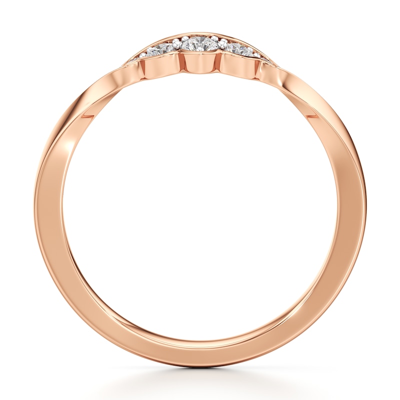 Main Image 2 of J'Lure Lab-Grown Diamond Scalloped Wedding Band 1/6 ct tw 18K Rose Gold