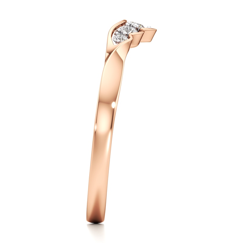Main Image 3 of J'Lure Lab-Grown Diamond Scalloped Wedding Band 1/6 ct tw 18K Rose Gold