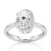 Thumbnail Image 1 of J'Lure Oval Step-Cut Lab-Grown Diamond Half-Halo Engagement Ring 2 ct tw 18K White Gold