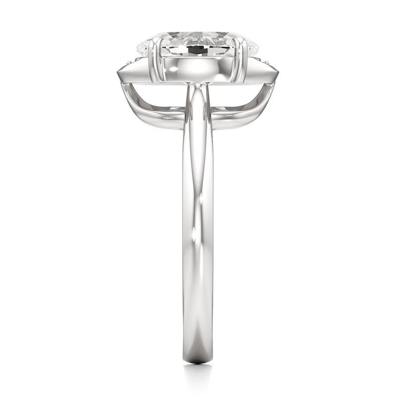 Main Image 3 of J'Lure Oval Step-Cut Lab-Grown Diamond Half-Halo Engagement Ring 2 ct tw 18K White Gold