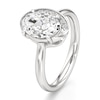 Thumbnail Image 4 of J'Lure Oval Step-Cut Lab-Grown Diamond Half-Halo Engagement Ring 2 ct tw 18K White Gold