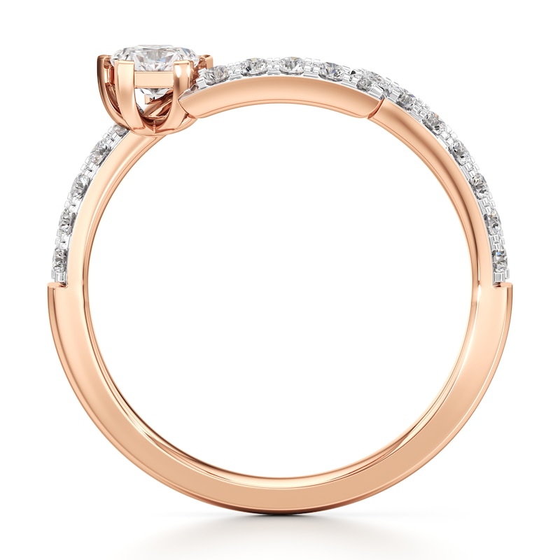 Main Image 2 of J'Lure Pentagon Brilliant-Cut Lab-Grown Diamond Contour Wedding Band 1/2 ct tw 18K Rose Gold