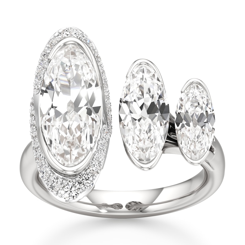 Main Image 1 of J'Lure Moval Old-Cut Lab-Created Diamond Engagement Ring 3-3/4 ct tw 18K White Gold