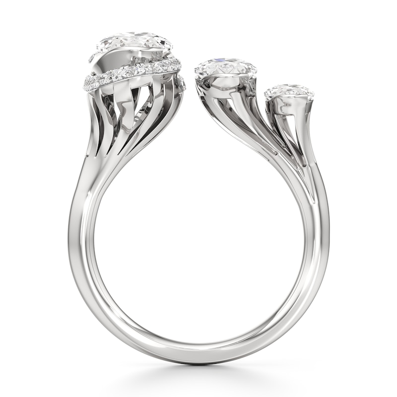 Main Image 2 of J'Lure Moval Old-Cut Lab-Created Diamond Engagement Ring 3-3/4 ct tw 18K White Gold