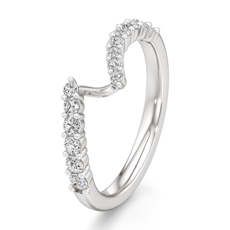 Main Image 4 of J'Lure Lab-Grown Diamond Contour Wedding Band 3/8 ct tw 18K White Gold