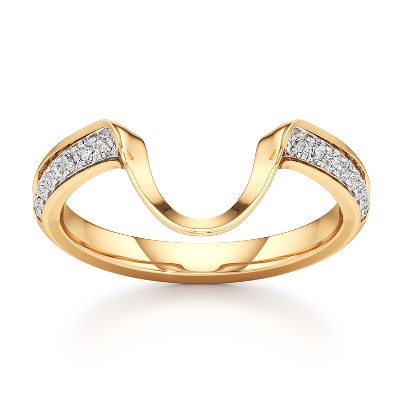 Main Image 1 of J'Lure Lab-Grown Diamond Contour Wedding Band 1/5 ct tw 18K Yellow Gold