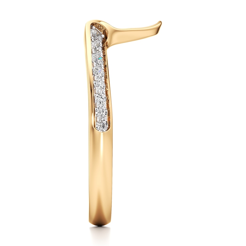 Main Image 3 of J'Lure Lab-Grown Diamond Contour Wedding Band 1/5 ct tw 18K Yellow Gold