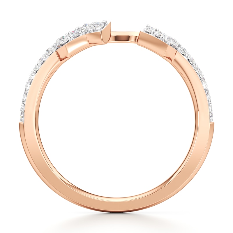 Main Image 2 of J'Lure Lab-Grown Diamond Angled Contour Wedding Band 1/6 ct tw 18K Rose Gold