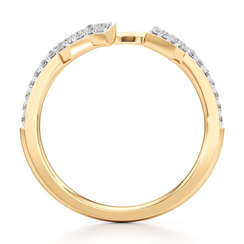 Main Image 2 of J'Lure Lab-Grown Diamond Angled Contour Wedding Band 1/6 ct tw 18K Yellow Gold