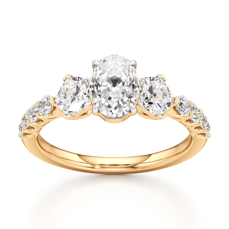 Main Image 1 of J'Lure Oval Step-Cut Lab-Grown Diamond Engagement Ring 2 ct tw 18K Yellow Gold