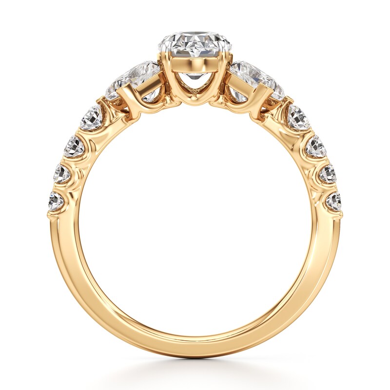 Main Image 2 of J'Lure Oval Step-Cut Lab-Grown Diamond Engagement Ring 2 ct tw 18K Yellow Gold