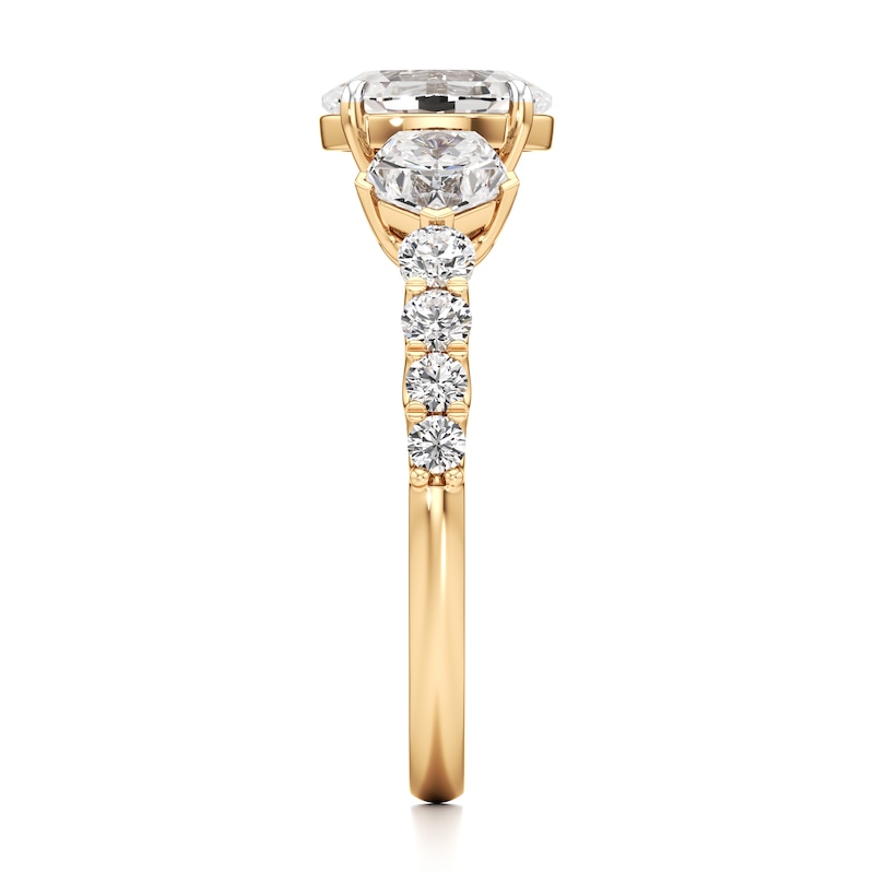 Main Image 3 of J'Lure Oval Step-Cut Lab-Grown Diamond Engagement Ring 2 ct tw 18K Yellow Gold