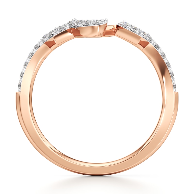 Main Image 2 of J'Lure Lab-Created Diamond Angled Contour Wedding Band 1/4 ct tw 18K Rose Gold