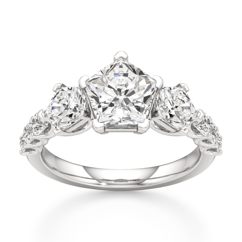 Main Image 1 of J'Lure Pentagon Brilliant-Cut Lab-Grown Diamond Engagement Ring 3-1/2 ct tw 18K White Gold