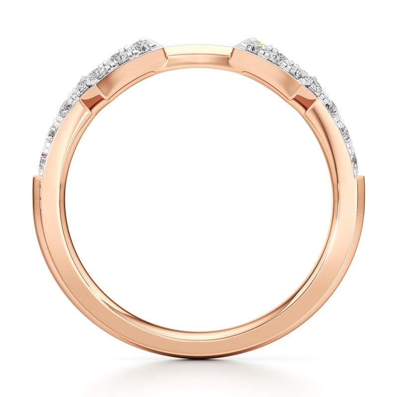 Main Image 2 of J'Lure Lab-Grown Diamond Angled Contour Wedding Band 1/4 ct tw 18K Rose Gold