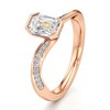 Thumbnail Image 4 of J'Lure Imperial-Emerald Step-Cut Lab-Grown Diamond Bypass Engagement Ring 1-1/8 ct tw 18K Rose Gold