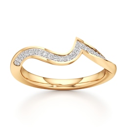 J'Lure Lab-Grown Diamond Contour Wedding Band 1/6 ct tw 18K Yellow Gold