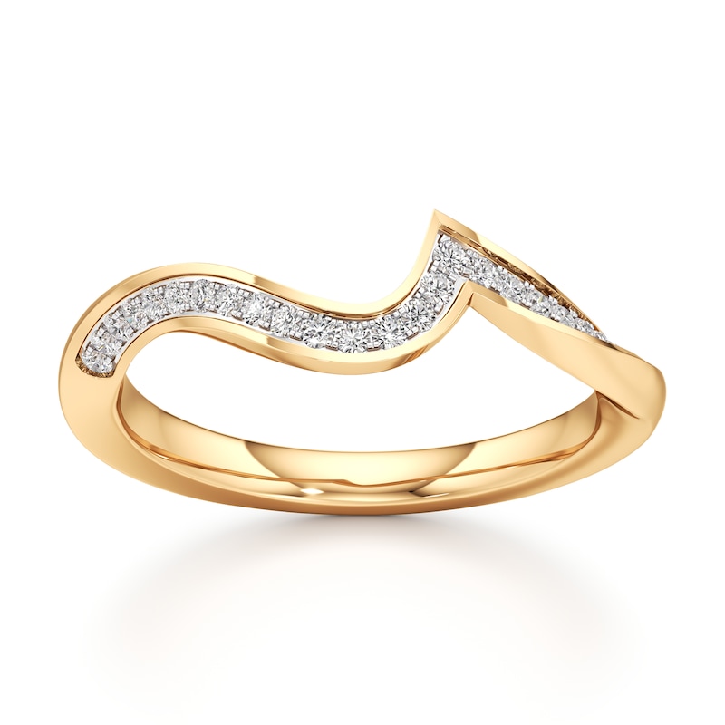 Main Image 1 of J'Lure Lab-Grown Diamond Contour Wedding Band 1/6 ct tw 18K Yellow Gold