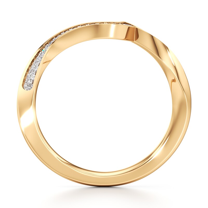 Main Image 2 of J'Lure Lab-Grown Diamond Contour Wedding Band 1/6 ct tw 18K Yellow Gold